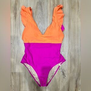 Summersalt The Ruffle Backflip Orange and Pink Swimsuit